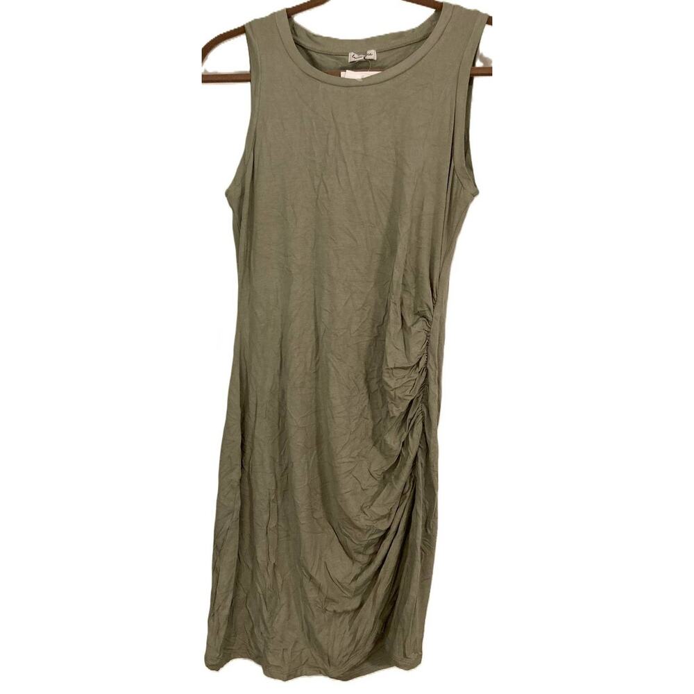 Love Fire Side-Ruch Sleeveless Tank Bodycon Mini Dress Sz Medium in Seagrass NWT